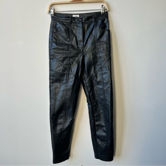 Wilfred Aritzia rebel pant High-waisted Vegan Leather pants Black Size 2 - Picture 2 of 6